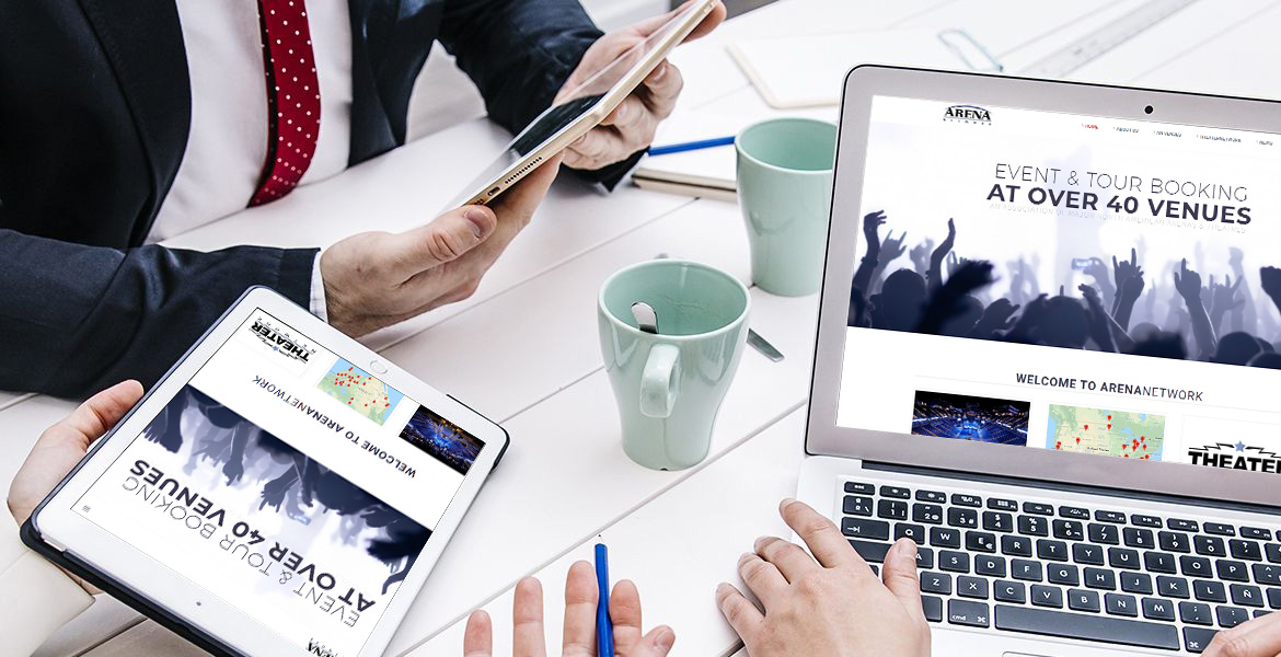Computer and Tablet with The ArenaNetwork website on it